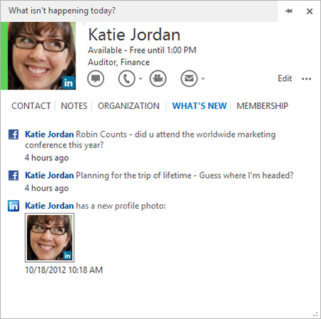 Microsoft Outlook Software - Manage contact information, and follow social updates