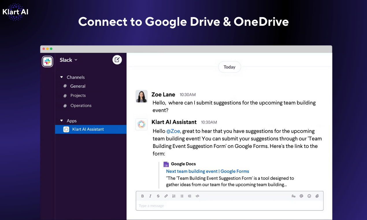 Klart AI Google Drive integration