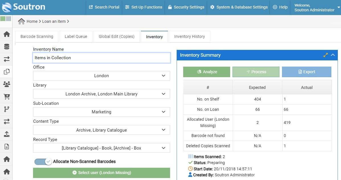 Soutron Software - Detailed inventory control for libraries and archives.