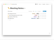 Notion Software - Notion meeting notes