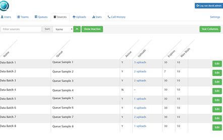 Quvu screenshot: Quvu sources screen
