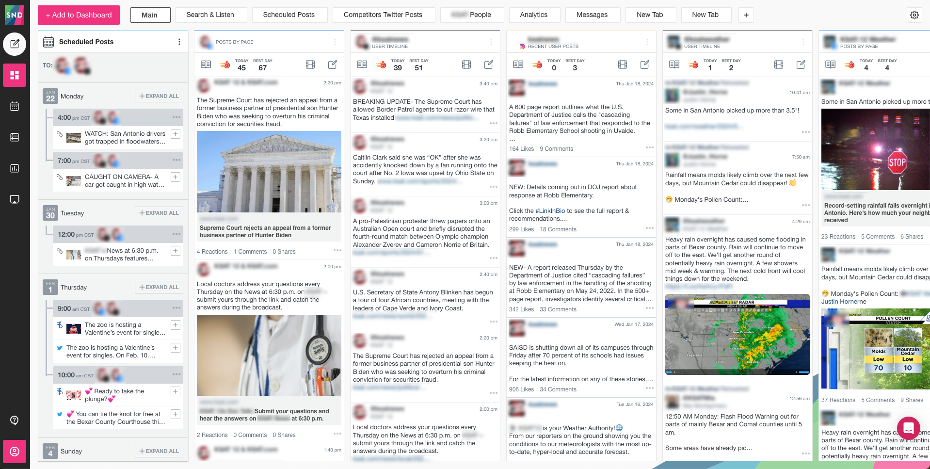 Social News Desk screenshot: Social News Desk - Social Dashboard