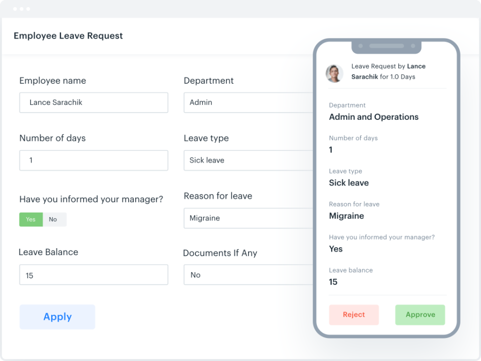 Kissflow Digital Workplace Software - Kissflow Digital Workplace leave requests