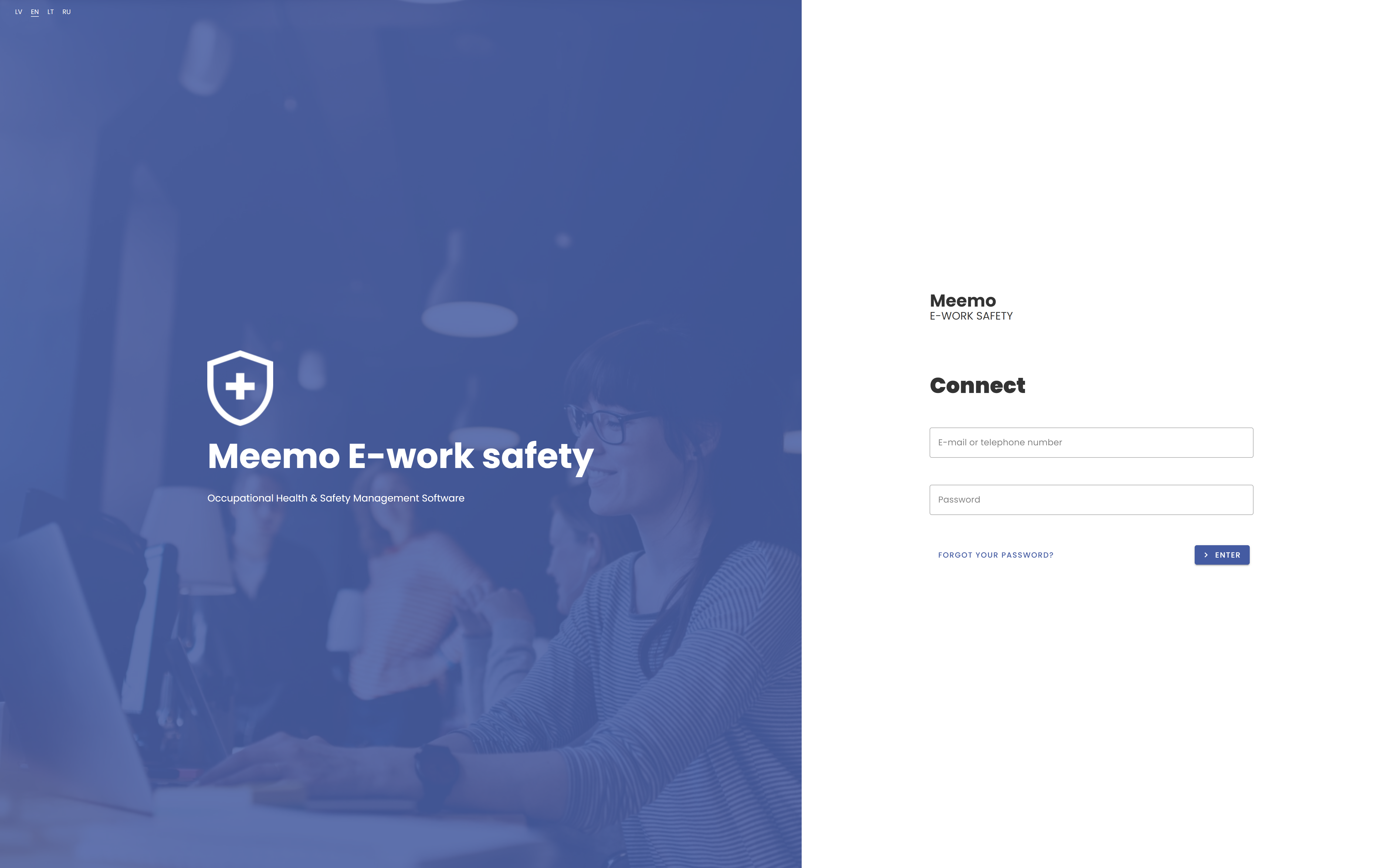 Meemo E-work safety authorization page