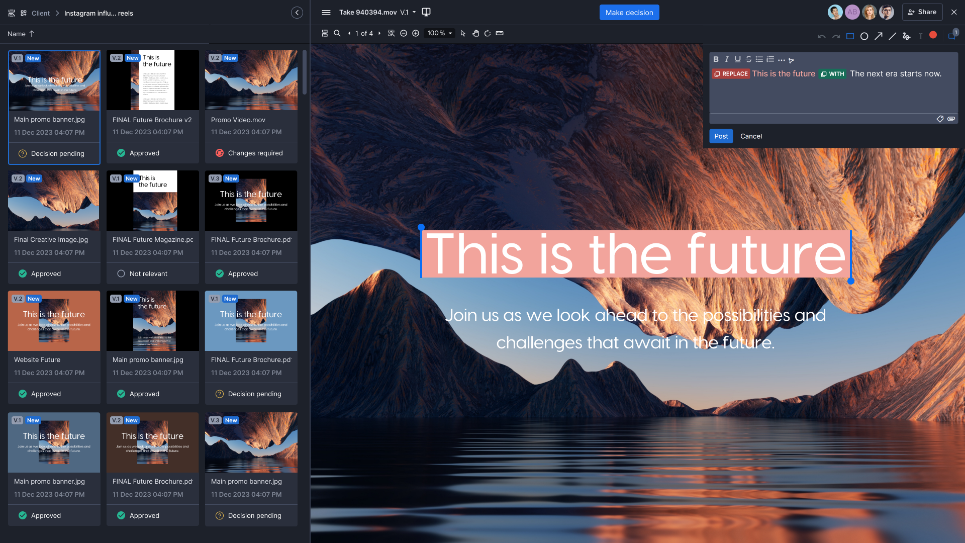 Ziflow Software - Bring together assets from print to video and everything in between into one view, providing a comprehensive review experience that aligns all elements of a multi-channel campaign.