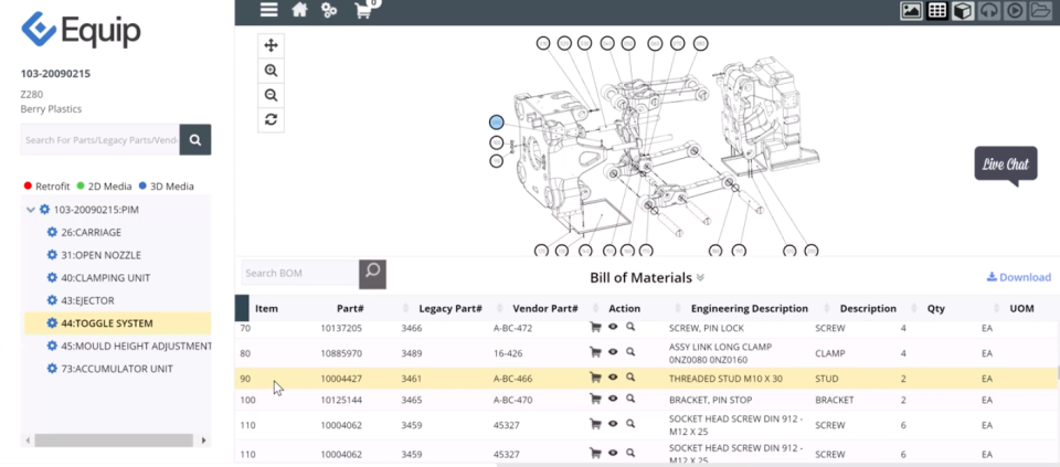 Equip Software - Equip part details with 2D hotspotting