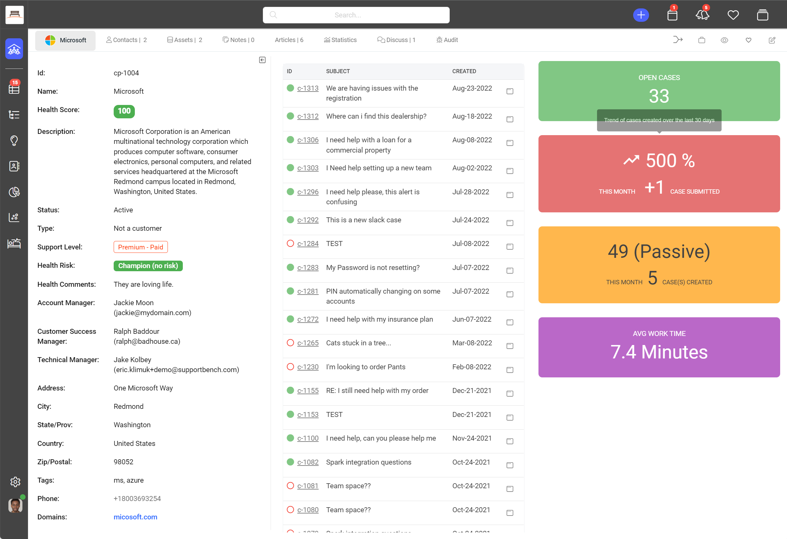 Supportbench Software - Company view