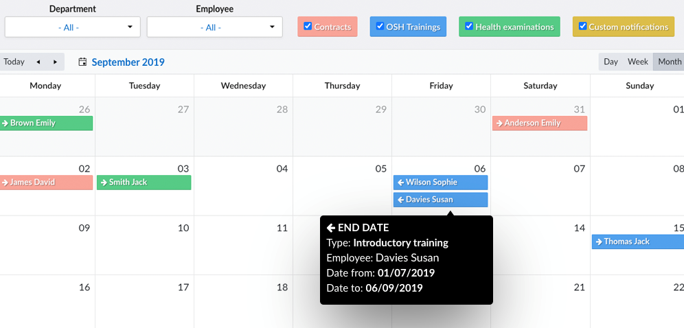 HRnest tracking deadline