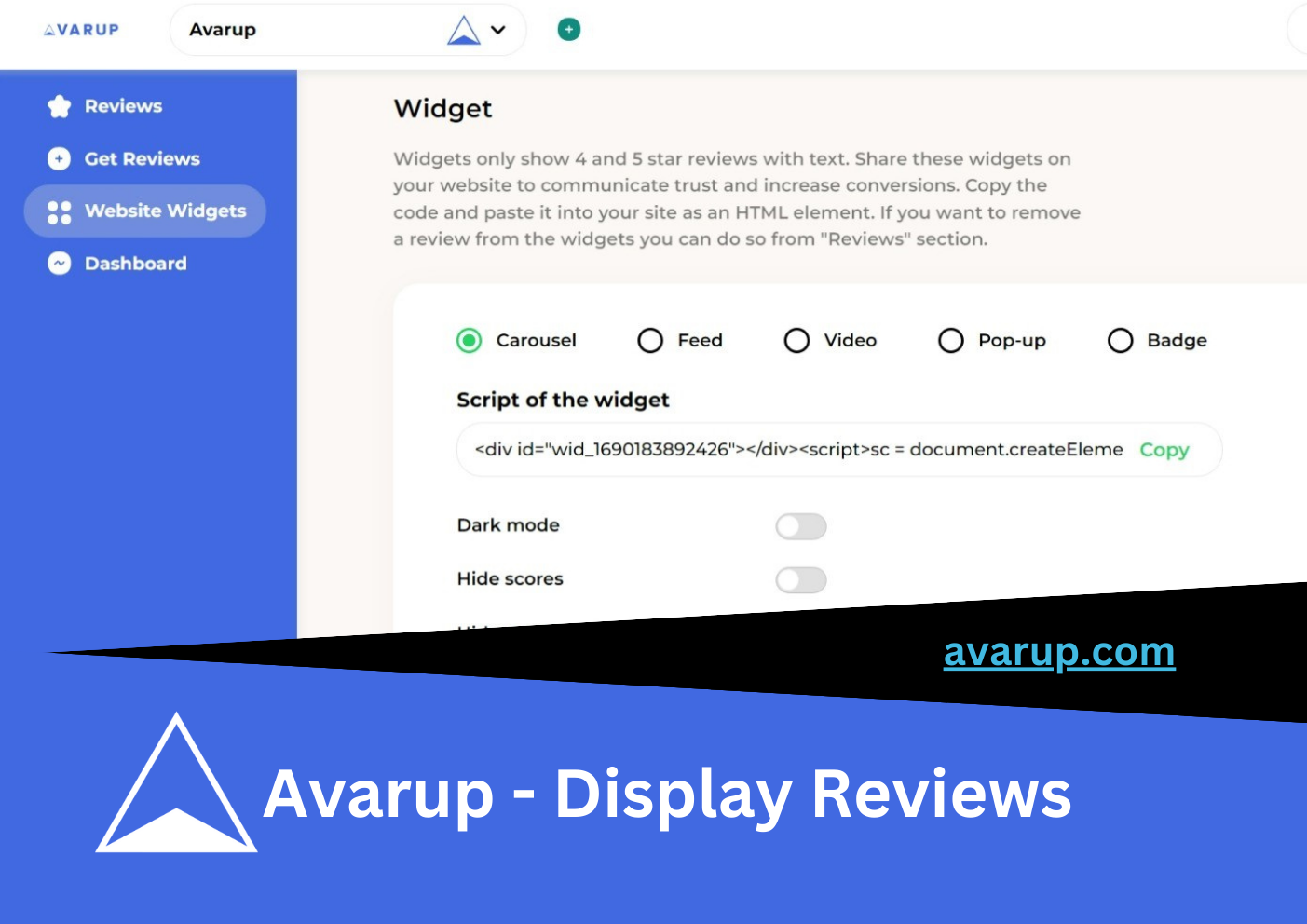 Avarup - Display Reviews