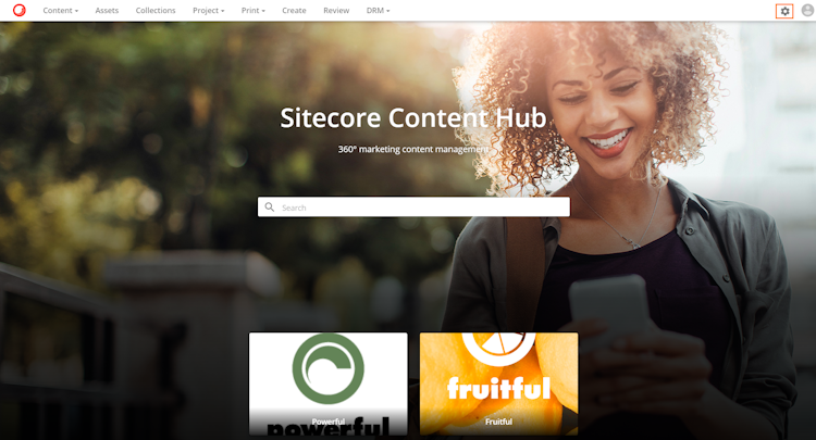 Content Hub screenshot: The Sitecore Content Hub homepage