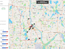 Dispatch Science Software - Live map-view dispatch board showing auto-dispatch optimized route and stop list