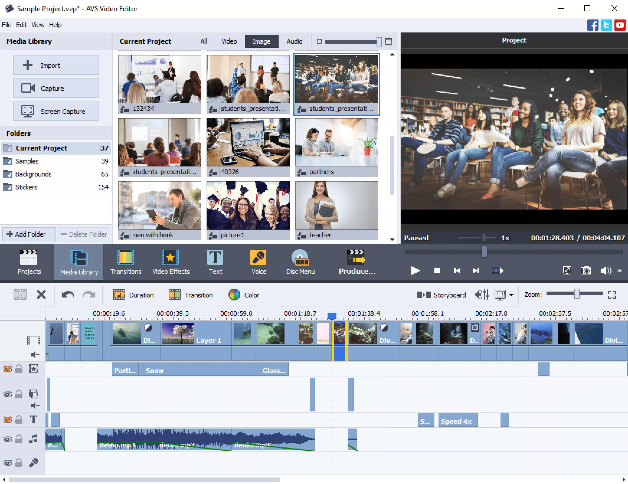 AVS Video Editor - Timeline