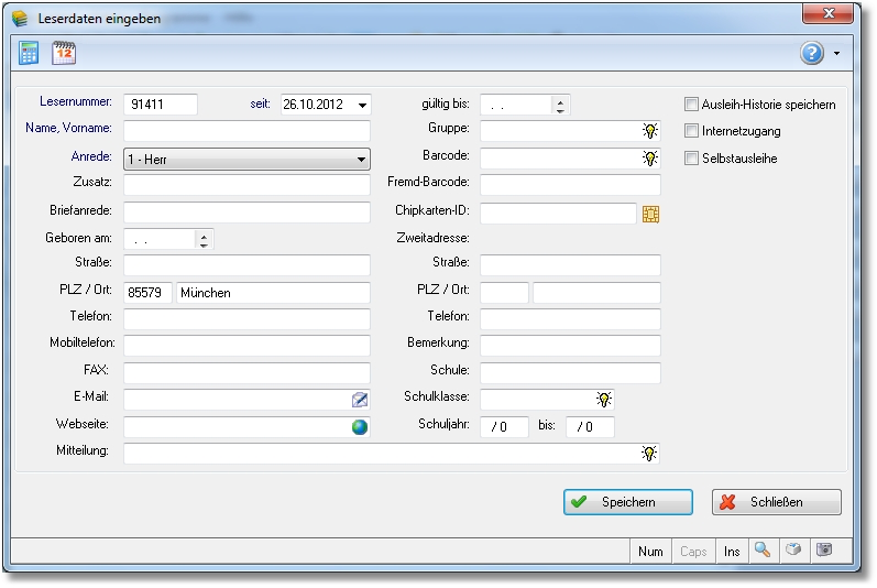 BVS screenshot: BVS reader management