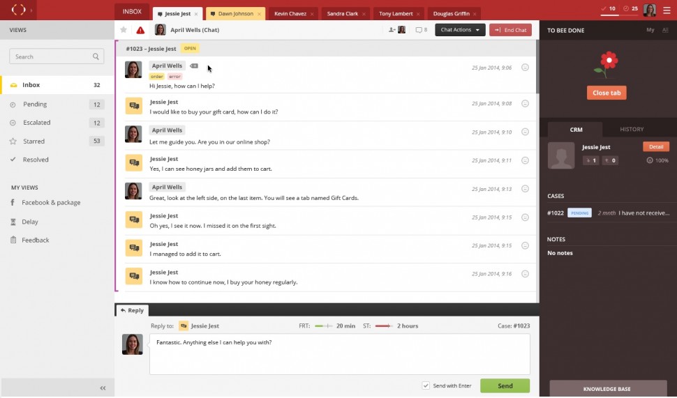 Live chat backend