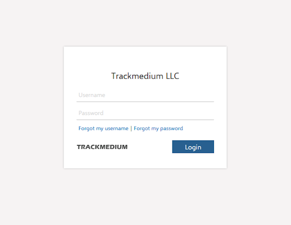 Trackmedium QMS screenshot: Login Page
