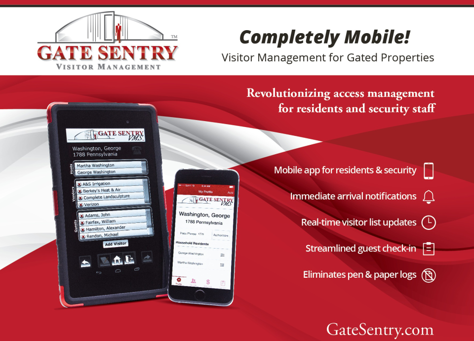 Gate Sentry is a visitor check-in and guest management system for guarded or gated properties that leverages a mobile app for iOS or Android to let residents customize visitor lists in real time