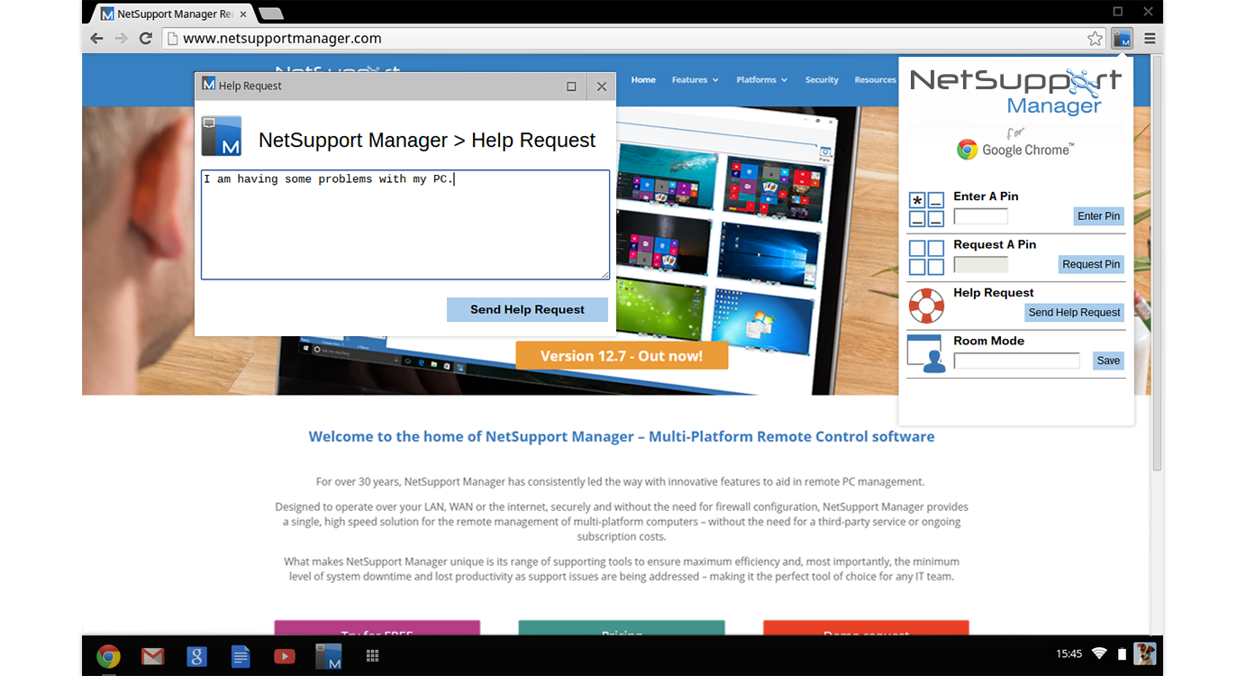 NetSupport Manager Software - NetSupport Manager Chat - Conduct a two-way chat session between your workstation and one or multiple user devices.