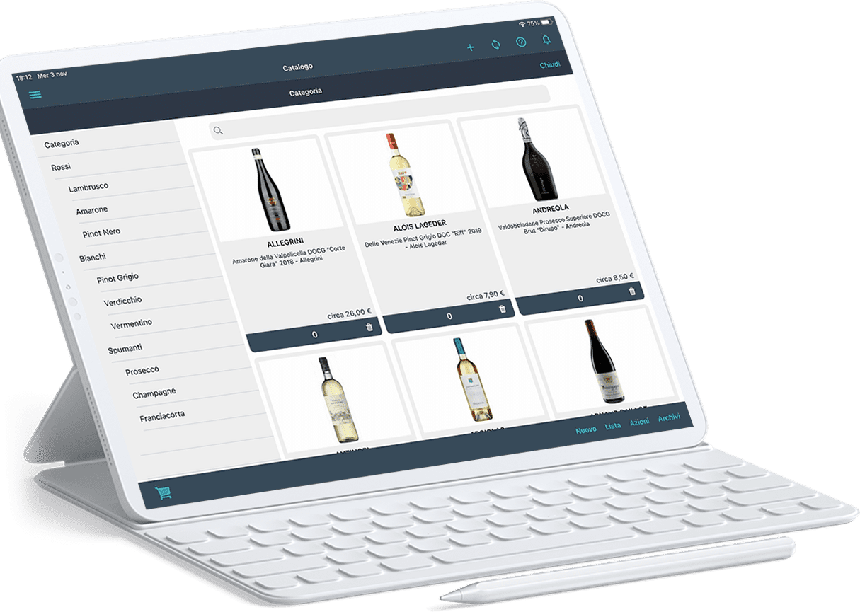 OneOrder screenshot: OneOrder categories