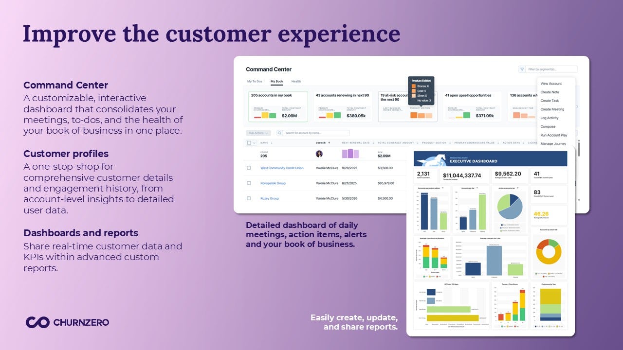 ChurnZero Software - Get a real-time, 360° view of every customer—all in one place. Track engagement, monitor health, and drive action without the guesswork. With ChurnZero, you have the insights you need to stay organized, stay informed, and deliver exceptional experiences.