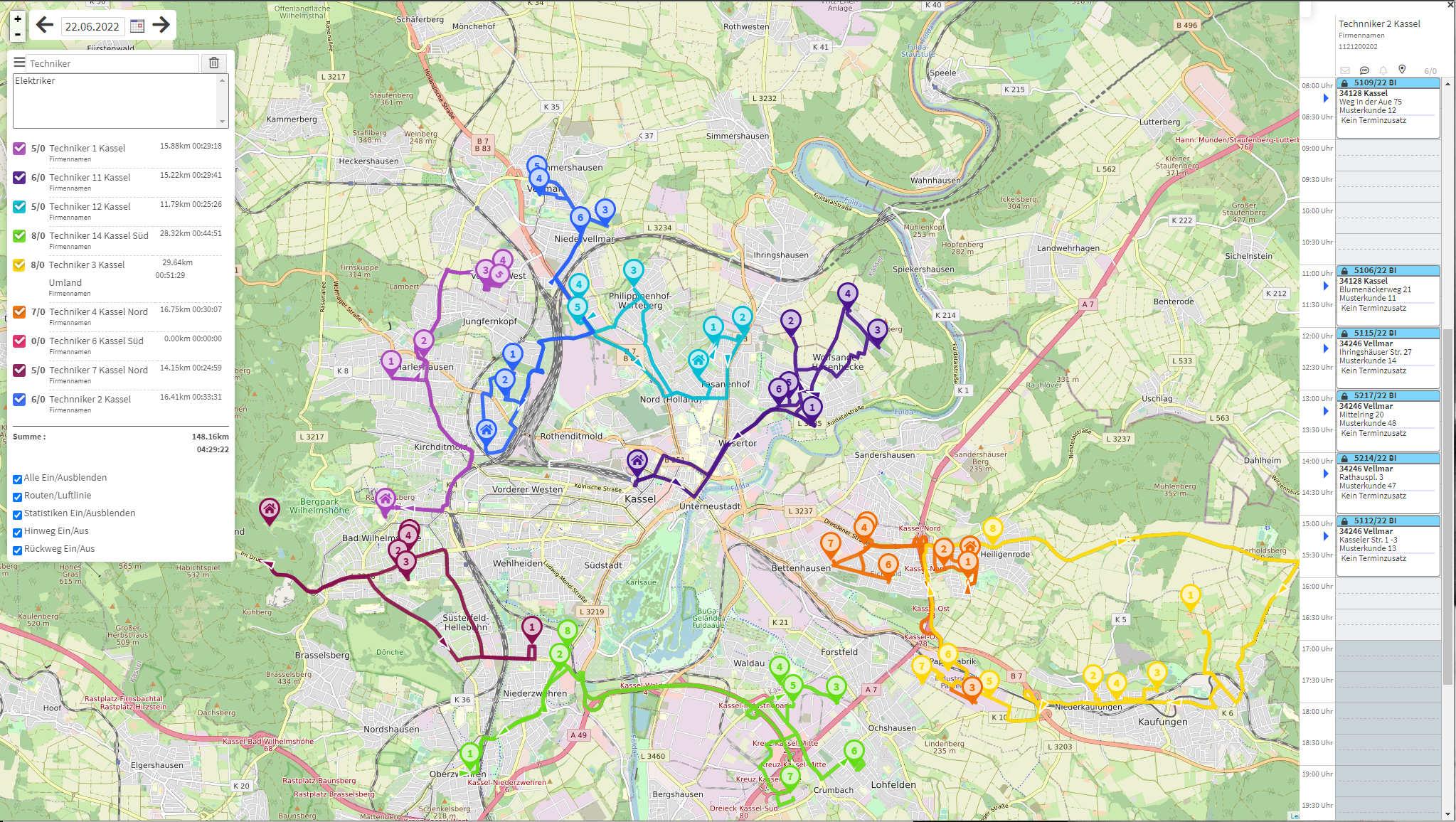 COMP4 - Maps, Routes, Calendar in one view
