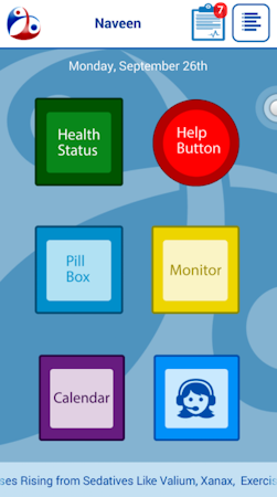 HealthKOS  screenshot: HealthKOS patient dashboard