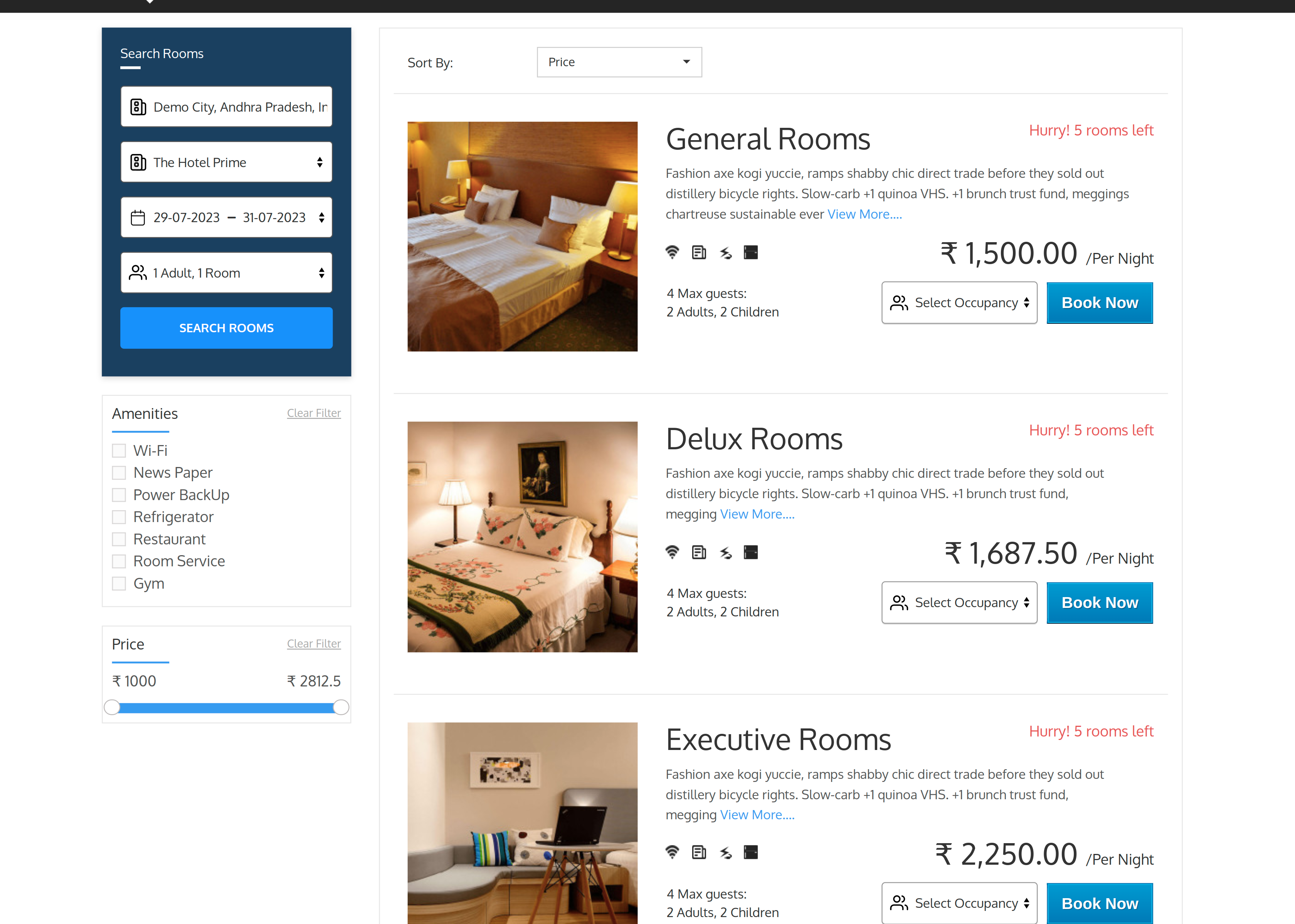 QloApps Room booking page