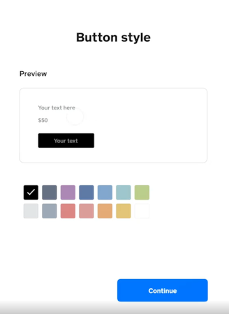 Square Online Checkout screenshot: Square Online Checkout custom buttons
