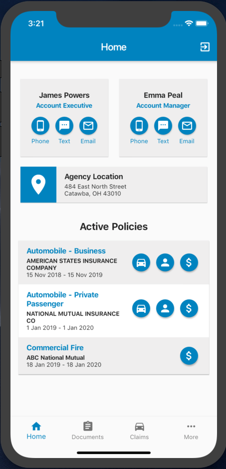 Agency-branded Mobile App
