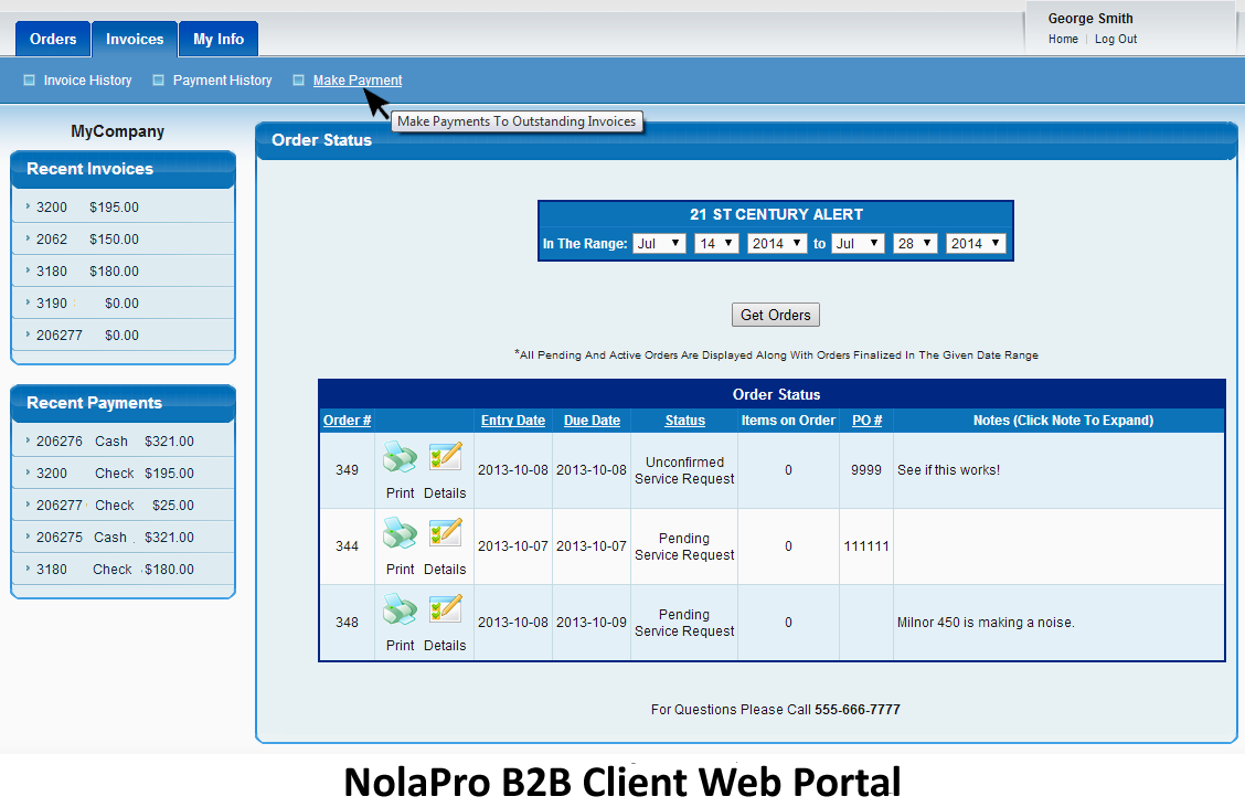 B2B Web portal