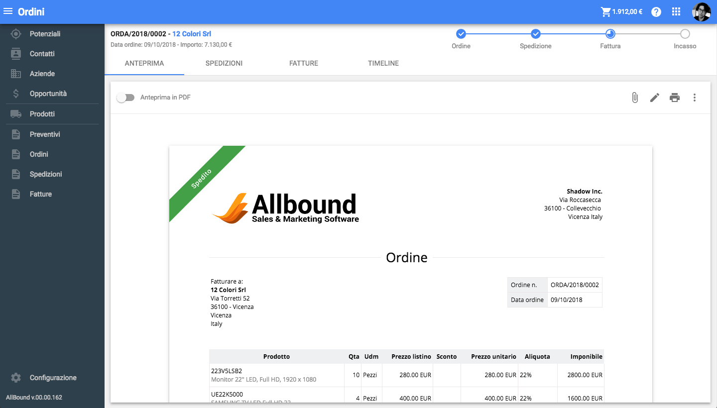 Selly Erp screenshot: Sales Order
