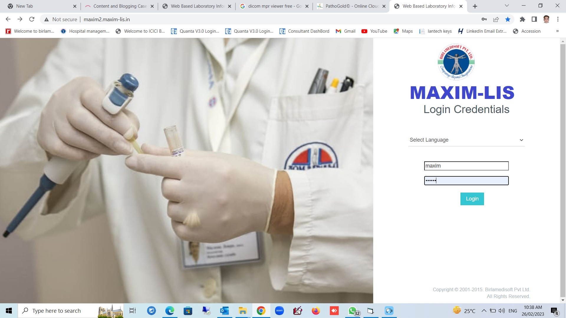Maxim LIS, ERP Lab Management Software, Offline/Online Based. It comes into various plans suitable for medium to big pathology labs and diagnostics centre.  This software installs on local server. It has special facility to access from internet. You can o