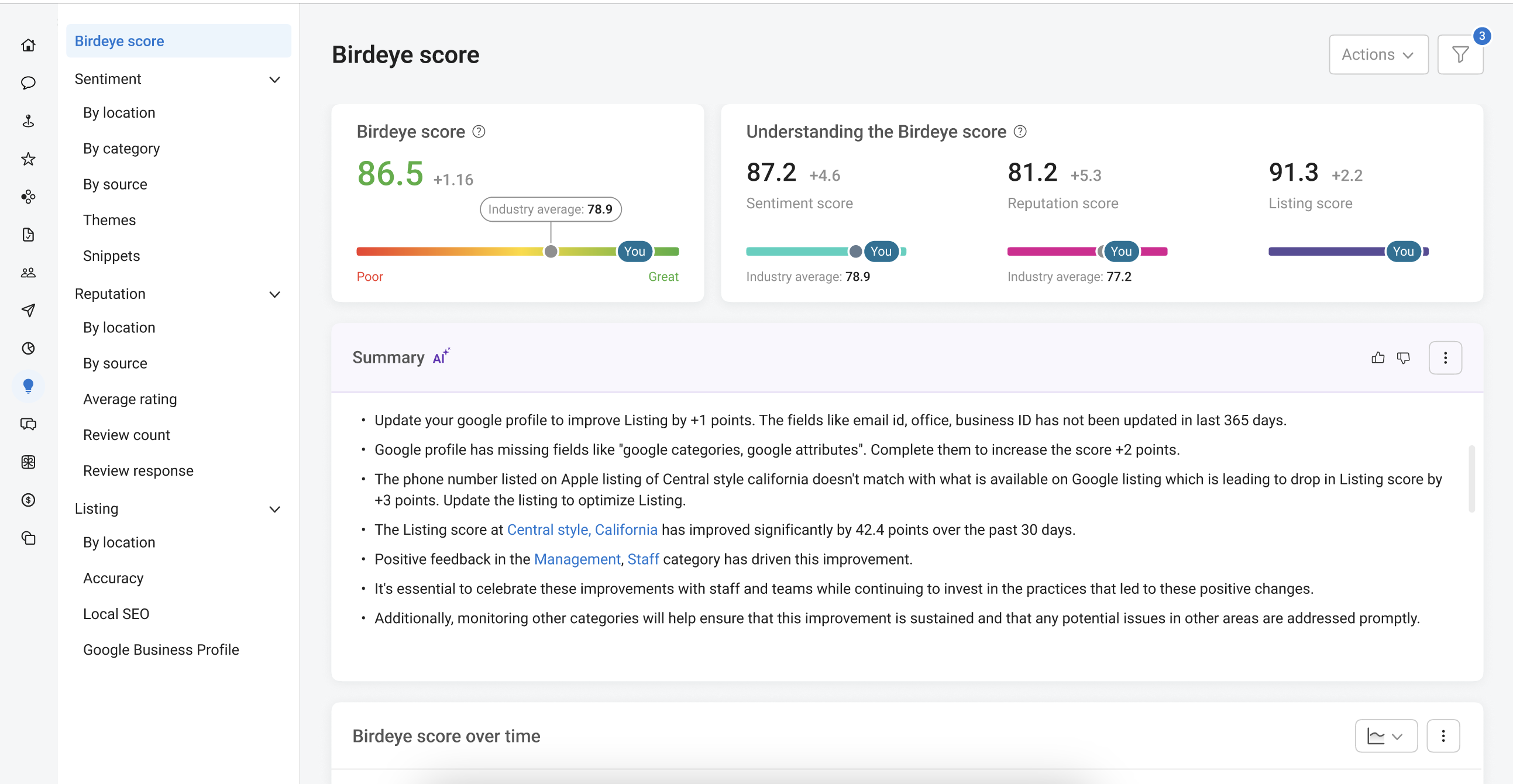 Birdeye Software - Birdeye Insights AI, part of the BirdAI platform, uses generative AI to analyze reviews, surveys, and listings data, providing actionable recommendations for business growth. It offers AI-generated summaries, clear recommendations, and custom reports.