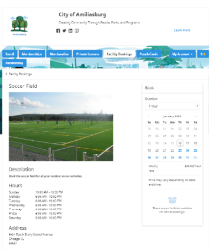 SmartRec facility booking