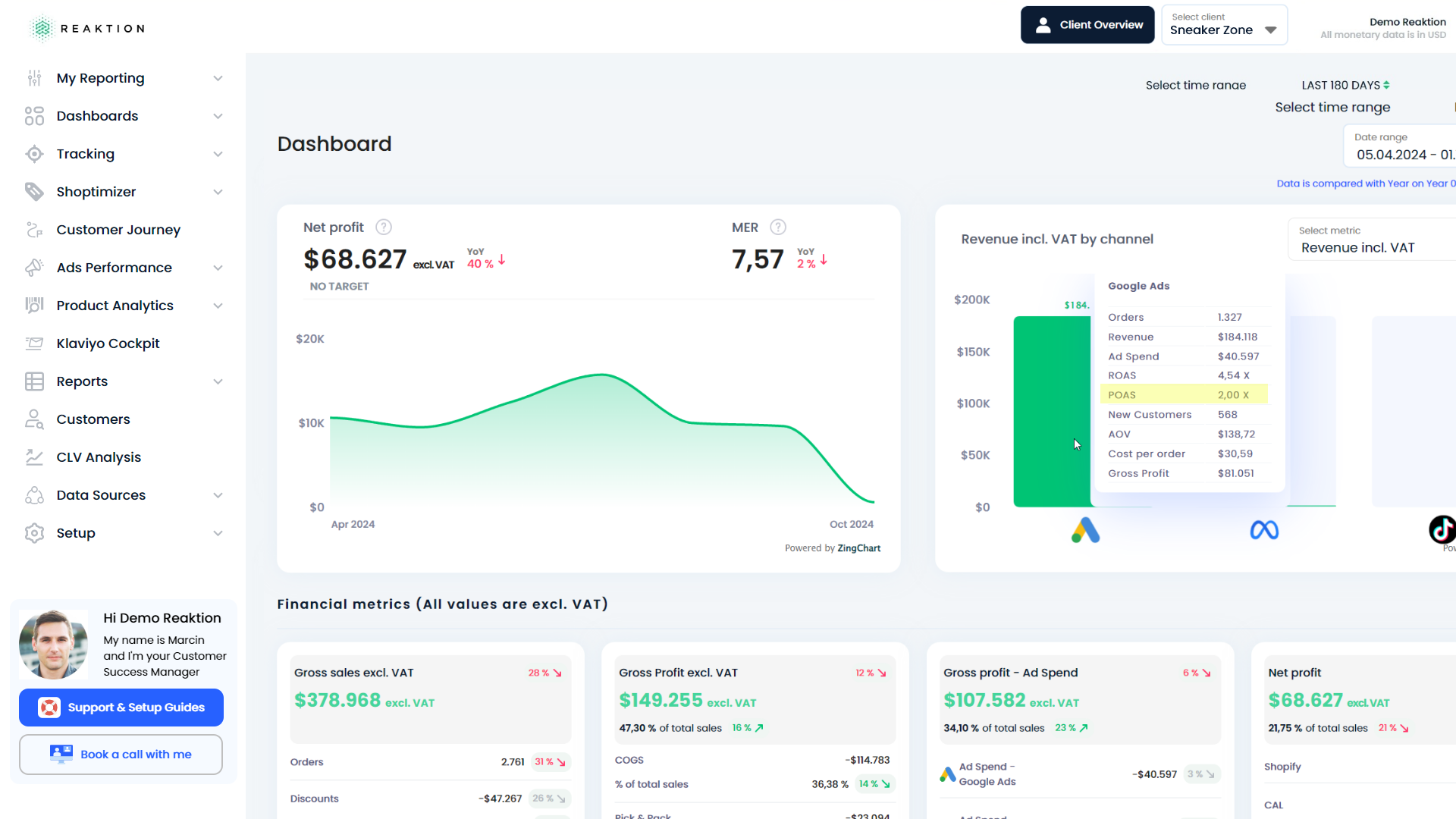 Reaktion screenshot: Reaktion real-time dashboards