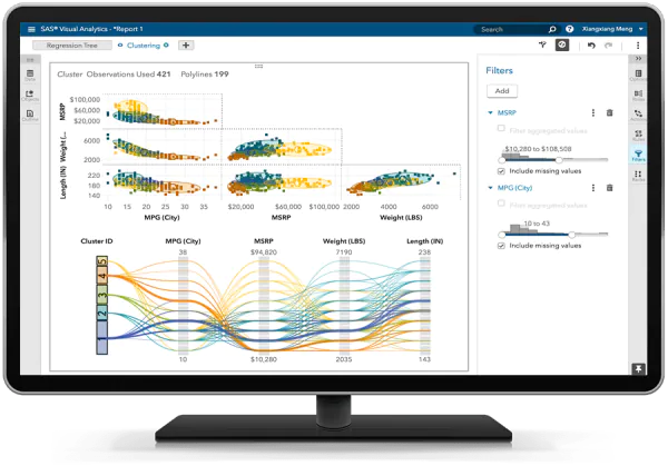 SAS Analytics for IoT screenshot: SAS Analytics for IoT clustering