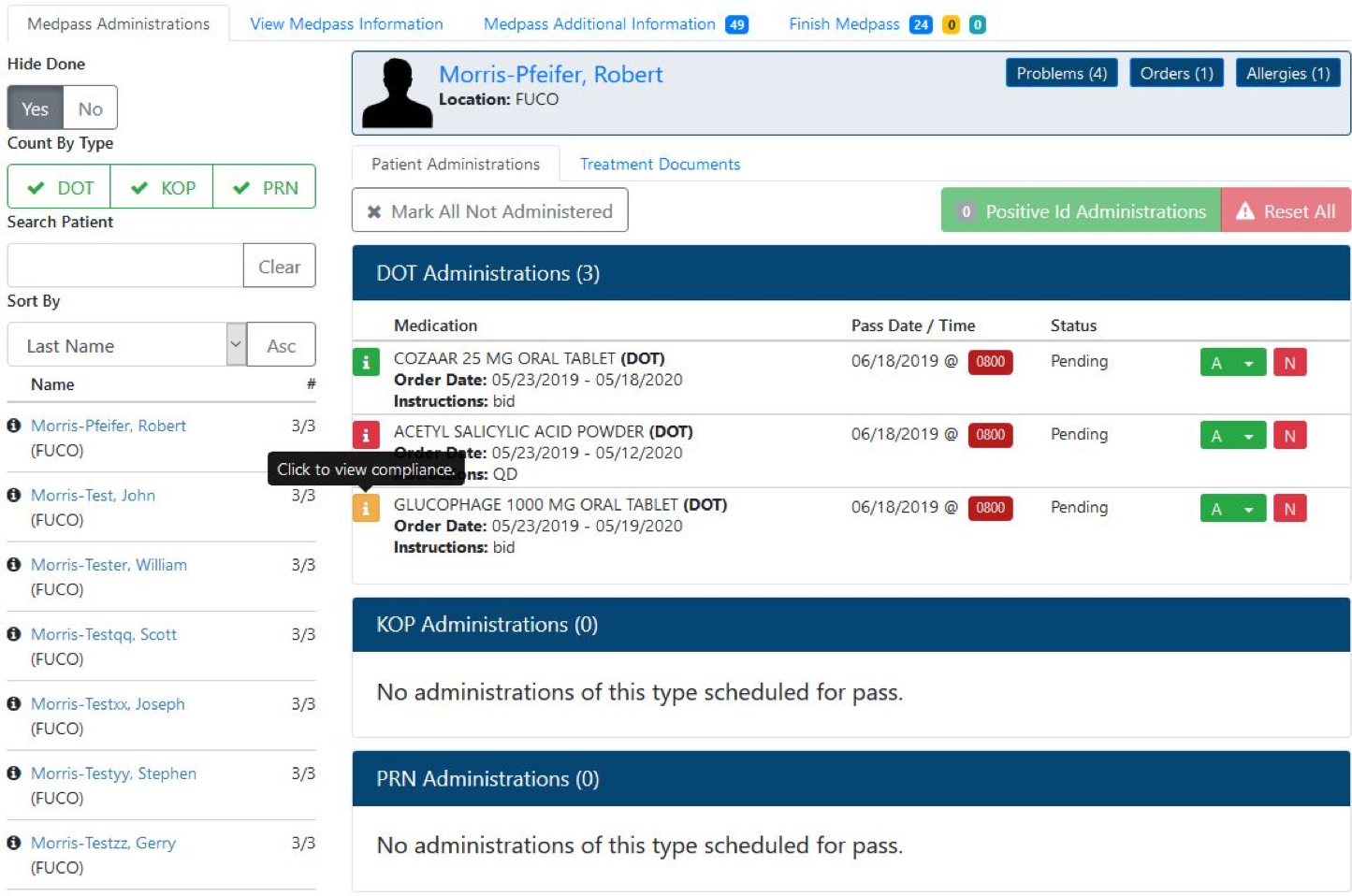 Fusion EHR screenshot: Fusion EHR medication management