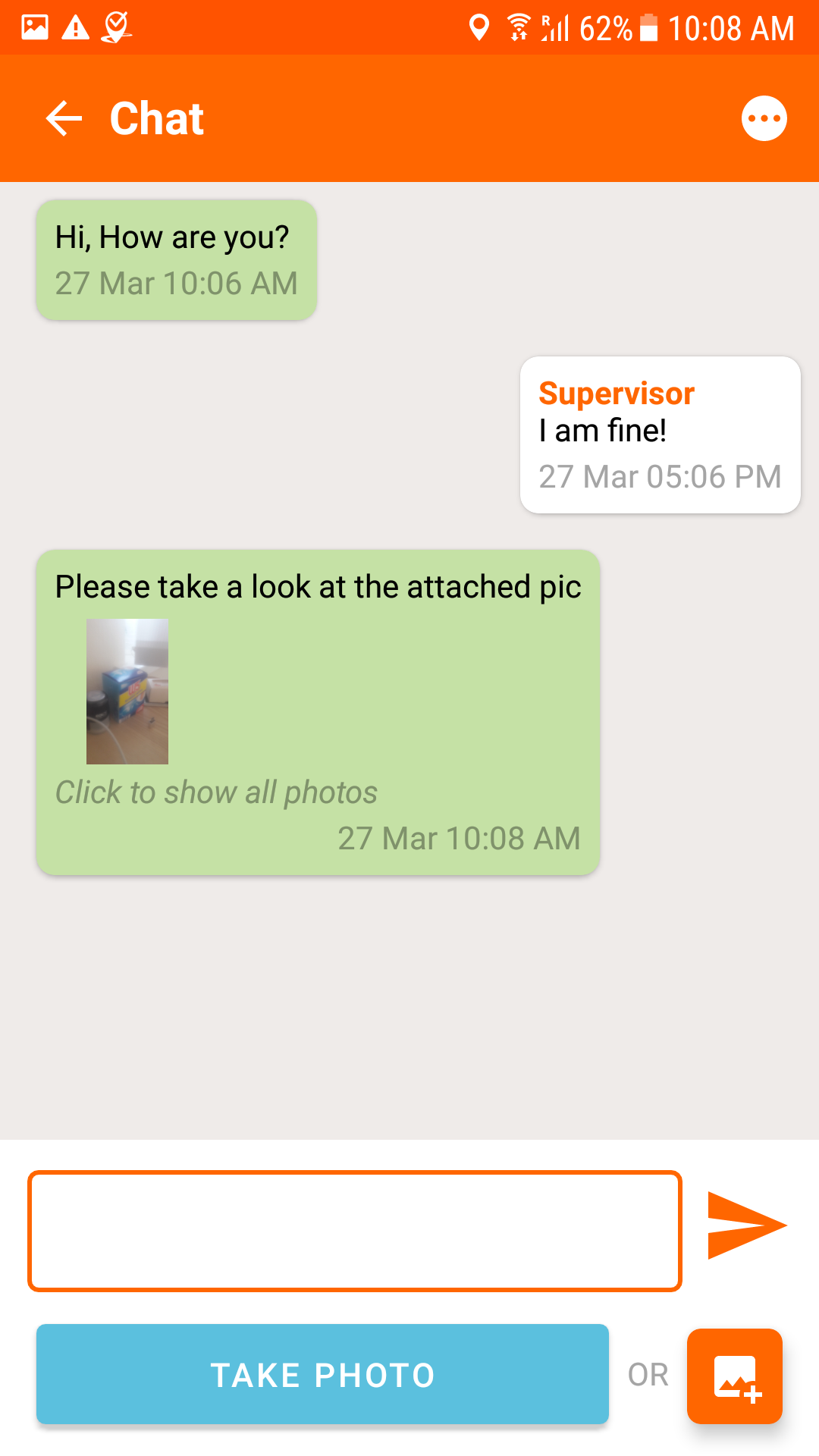 The delivery driver app provides you to connect with your manager by embedded chat
