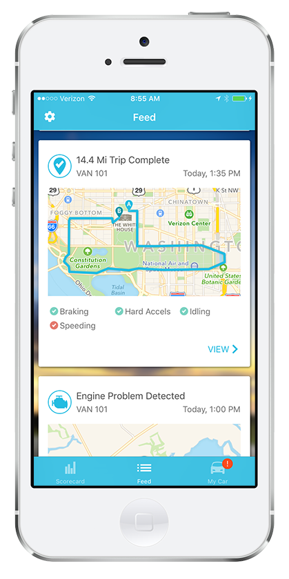 Zubie Software - Zubie Crew app allows drivers to check how they drove after each trip, viewing routes and their Driver Scorecard while getting advice on efficiency and safety