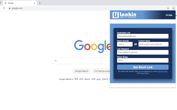 Lnnkin screenshot: Lnnkin Chrome extension