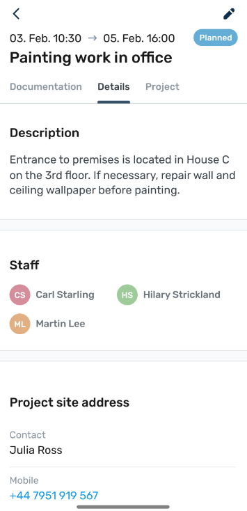 ContractorTask screenshot: ContractorTask details
