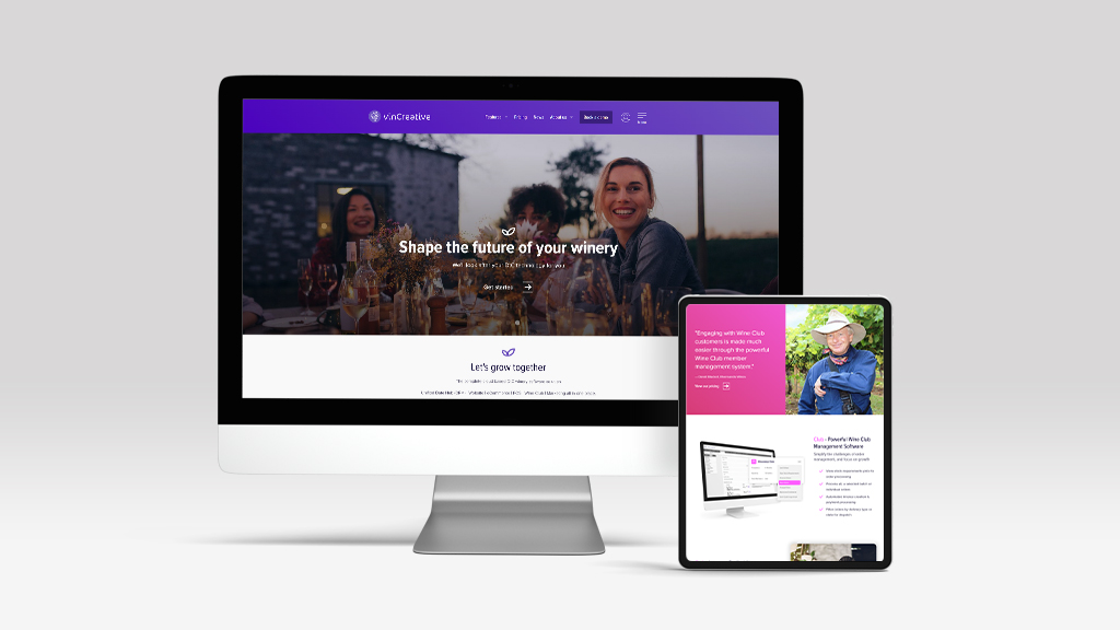 vinCreative screenshot: vinCreative DtC winery software. Software made specifically for wineries including eCommerce Website or multiple websites, CRM, Newsletters, Wine Club, POS Inventory Control Fulfilment +more all in one. We also integrate to winery production software.