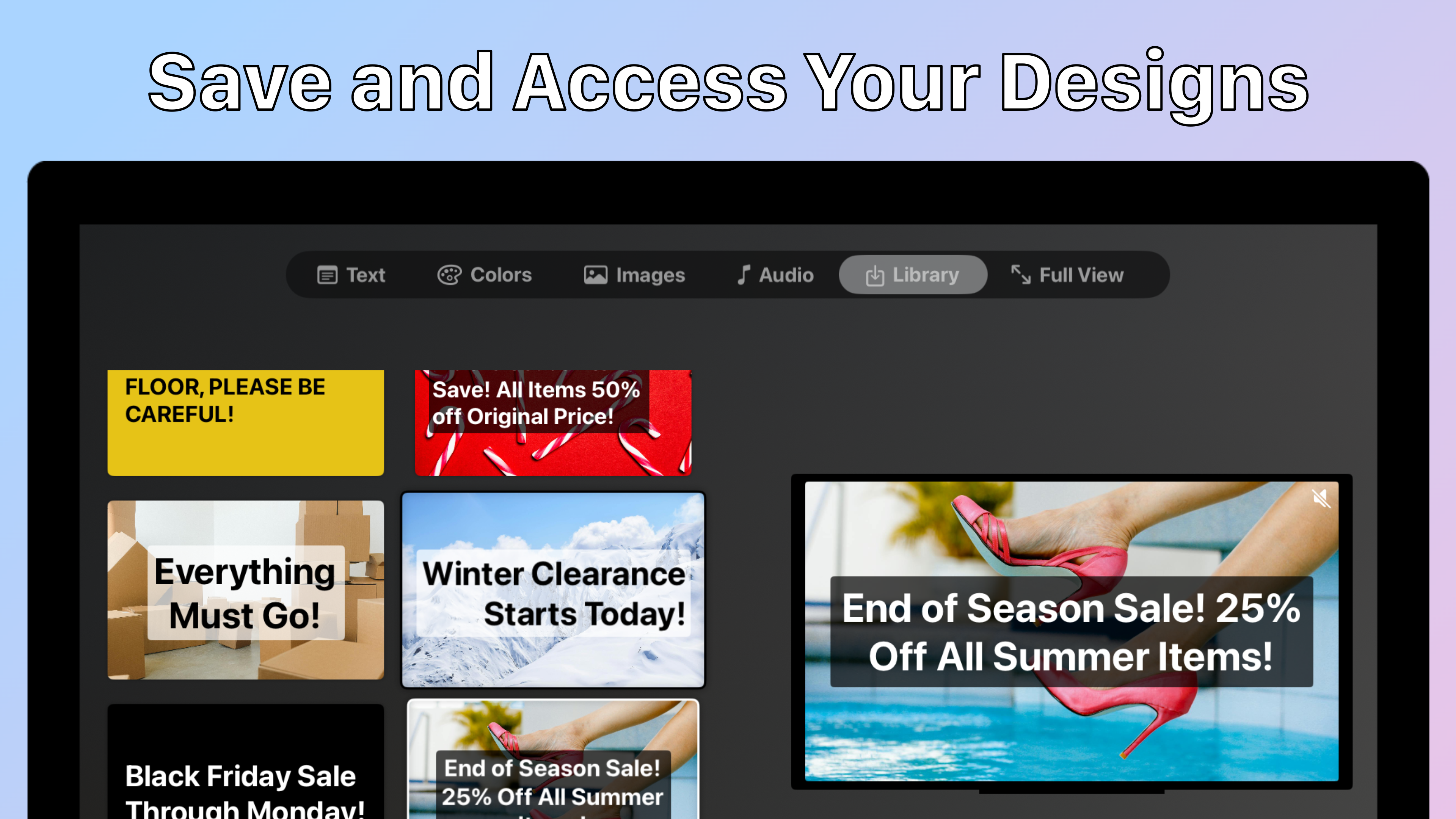 Screen Canvas screenshot: Screen Canvas designs gallery
