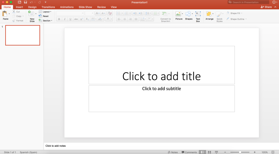 Microsoft PowerPoint create new slide
