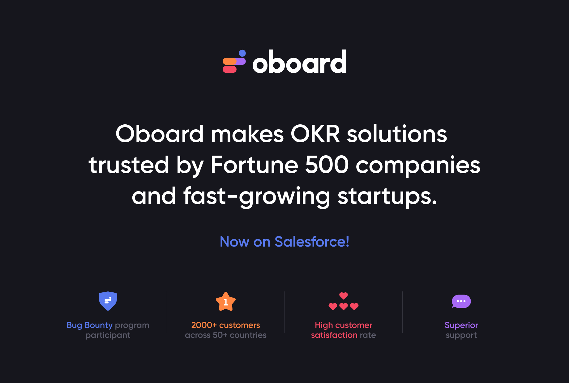 Oboard makes OKR solutions trusted by Fortune 500 companies and fast-growing startups.