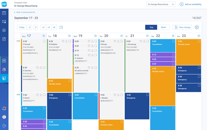 Petal Patient Self-Scheduling screenshot: Petal Booking calendar display