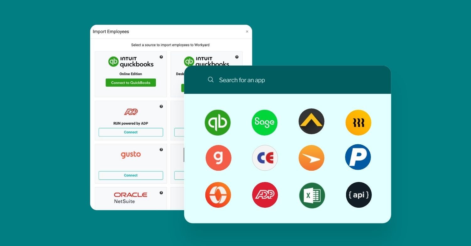 Workyard Software - Seamless integrations with payroll, accounting and ERP software.