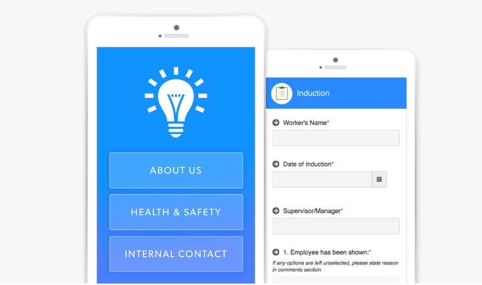Allow deskless and remote workers to input induction information while in the field