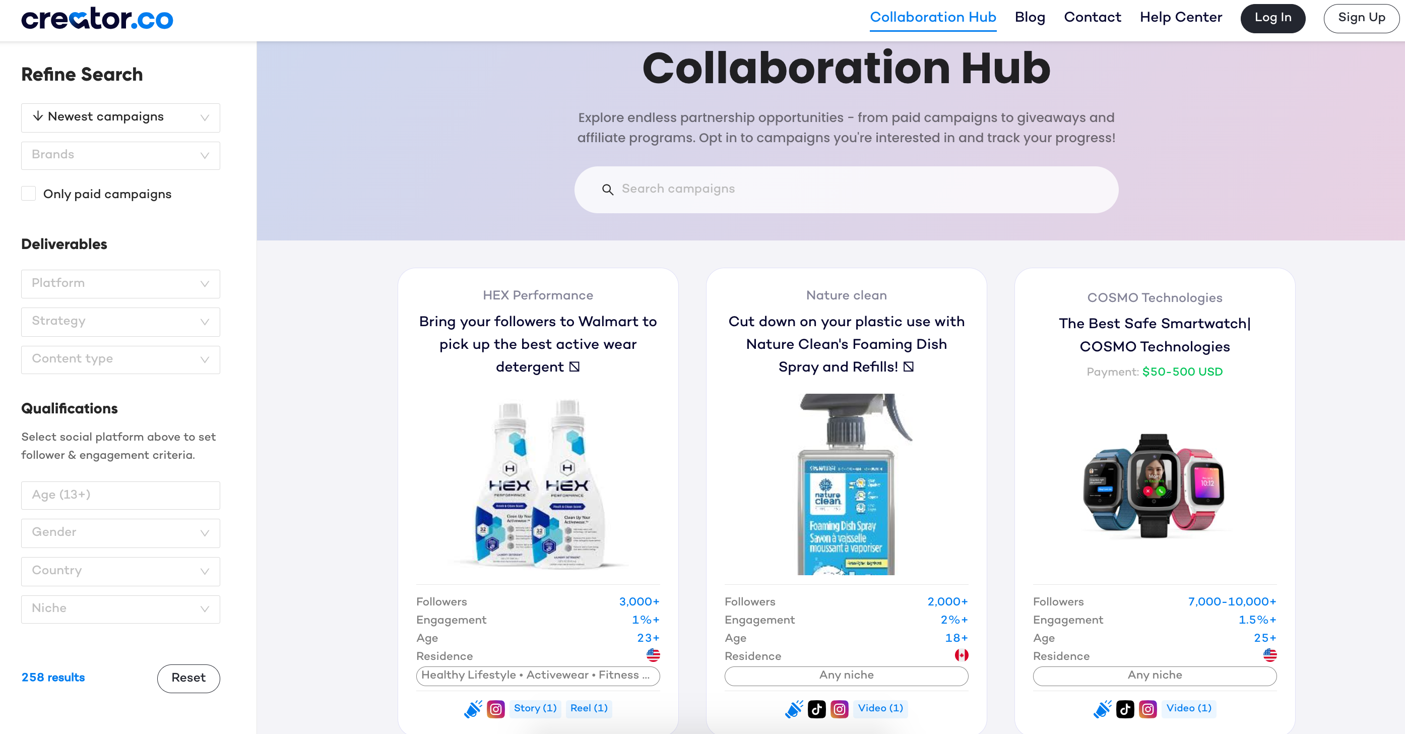 Brands are listed in our Collaboration Hub. Instant exposure to 175k (and counting) aspiring content creators. 