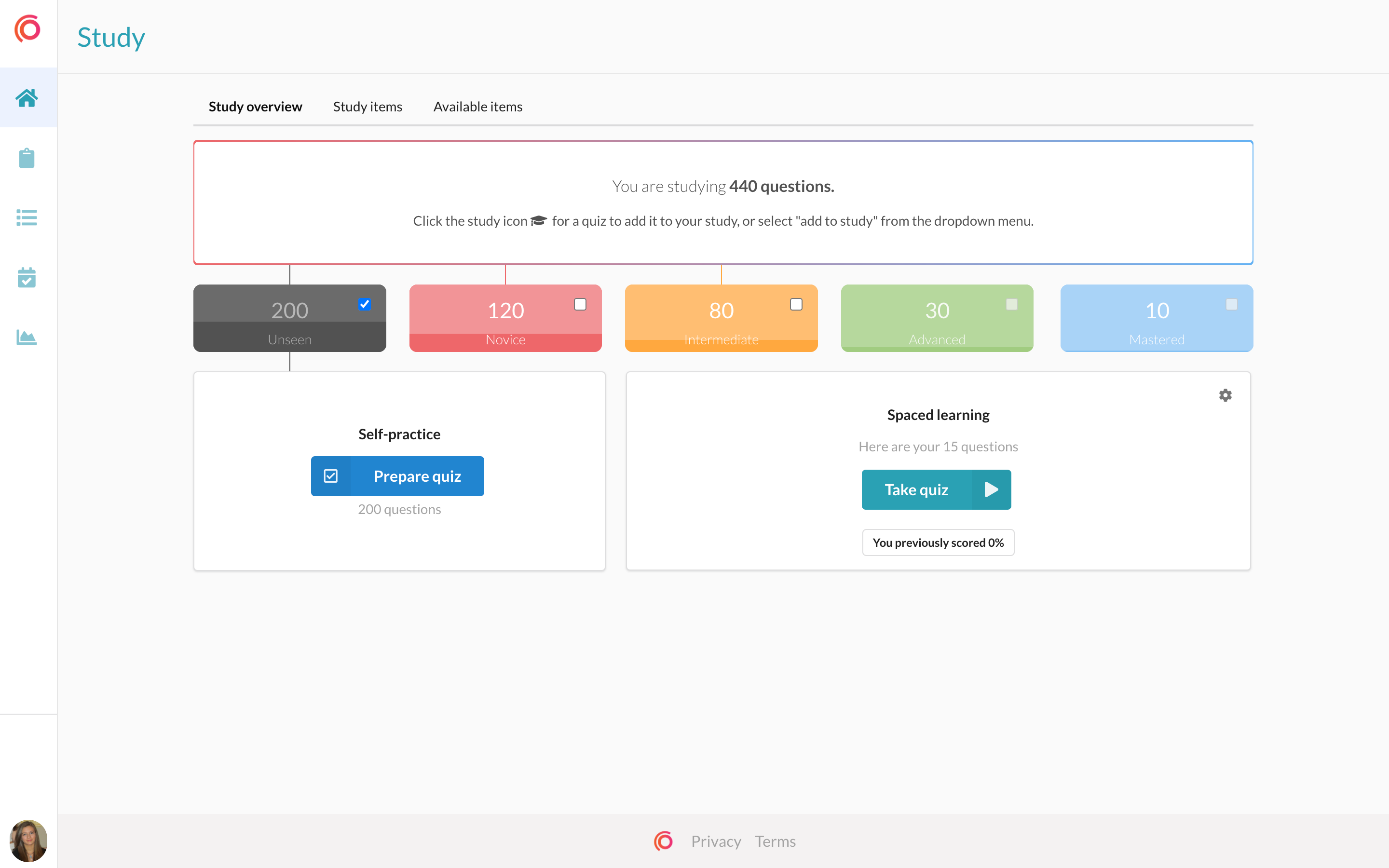 Synap Software - Learners can access practice tests from their spaced learning dashboard which will also provide them with short, daily, personalised quizzes based on strengths and weakness