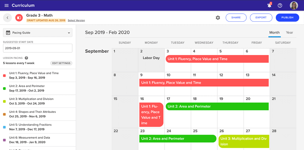 Chalk screenshot: Chalk calendar